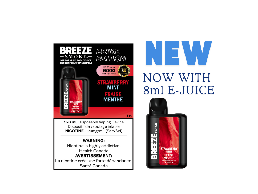 Breeze Prime Disposable 8mL S50 6000 Puffs The Green Hex Vapes Breeze Prime Disposable 8mL S50 6000 Puffs The Green Hex Vapes